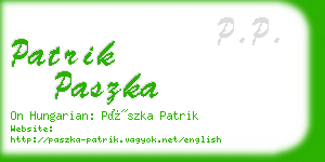 patrik paszka business card